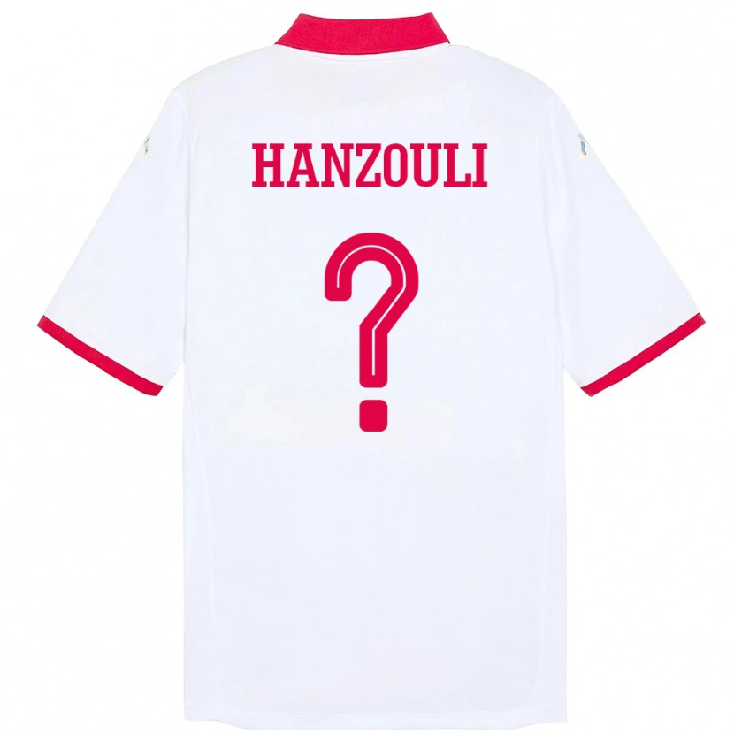 Danxen Mann Tunisia Oussema Hanzouli #0 Hvit Bortetrøye Drakt Trøye 24-26 Skjorter T-Skjorte