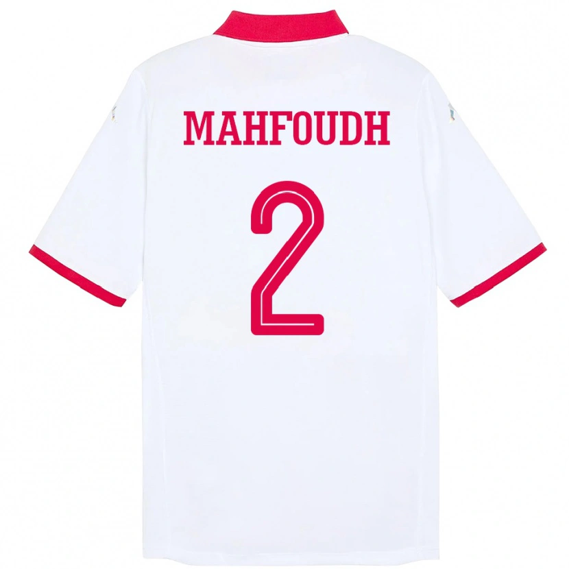 Danxen Mann Tunisia Dhikra Mahfoudh #2 Hvit Bortetrøye Drakt Trøye 24-26 Skjorter T-Skjorte