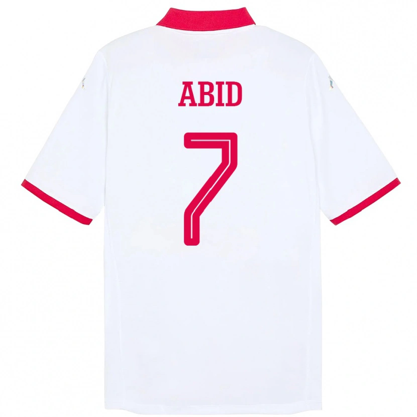 Danxen Mann Tunisia Aziz Abid #7 Hvit Bortetrøye Drakt Trøye 24-26 Skjorter T-Skjorte