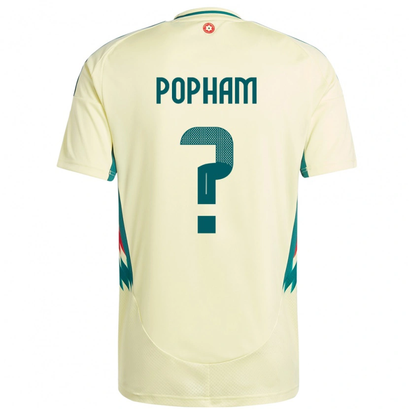 Danxen Mann Wales Brogan Popham #0 Beige Gul Bortetrøye Drakt Trøye 24-26 Skjorter T-Skjorte