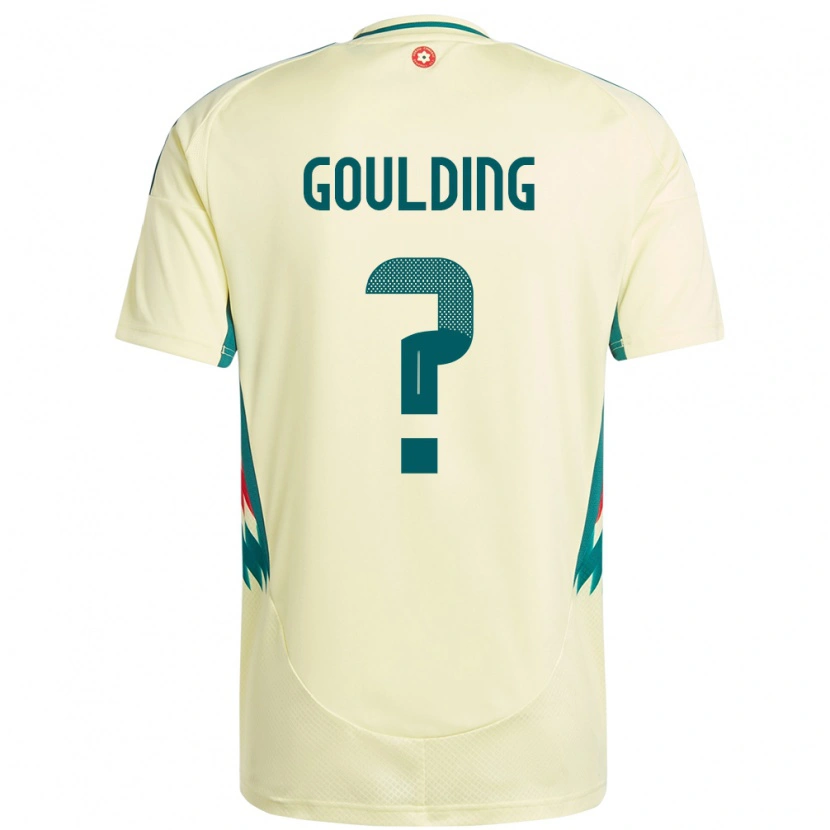Danxen Mann Wales Dan Goulding #0 Beige Gul Bortetrøye Drakt Trøye 24-26 Skjorter T-Skjorte