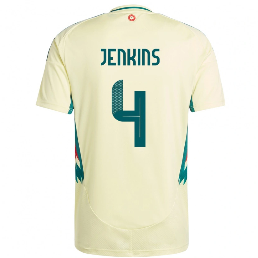 Danxen Mann Wales Lee Jenkins #4 Beige Gul Bortetrøye Drakt Trøye 24-26 Skjorter T-Skjorte