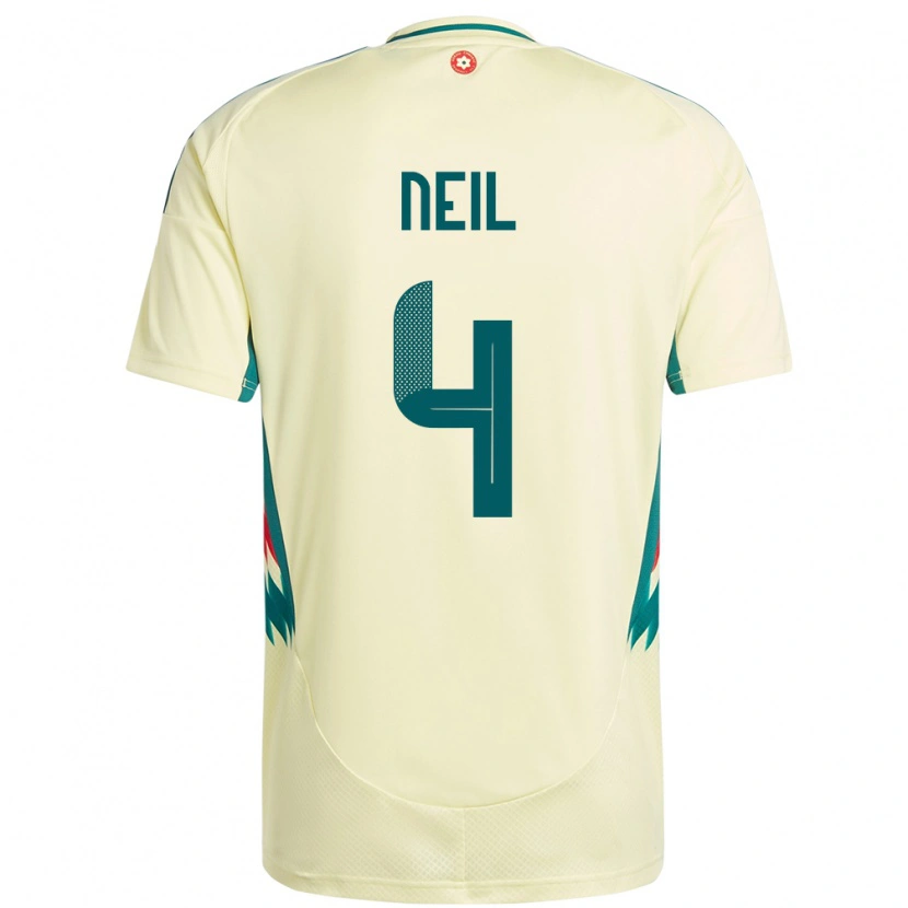 Danxen Mann Wales Marlie Neil #4 Beige Gul Bortetrøye Drakt Trøye 24-26 Skjorter T-Skjorte