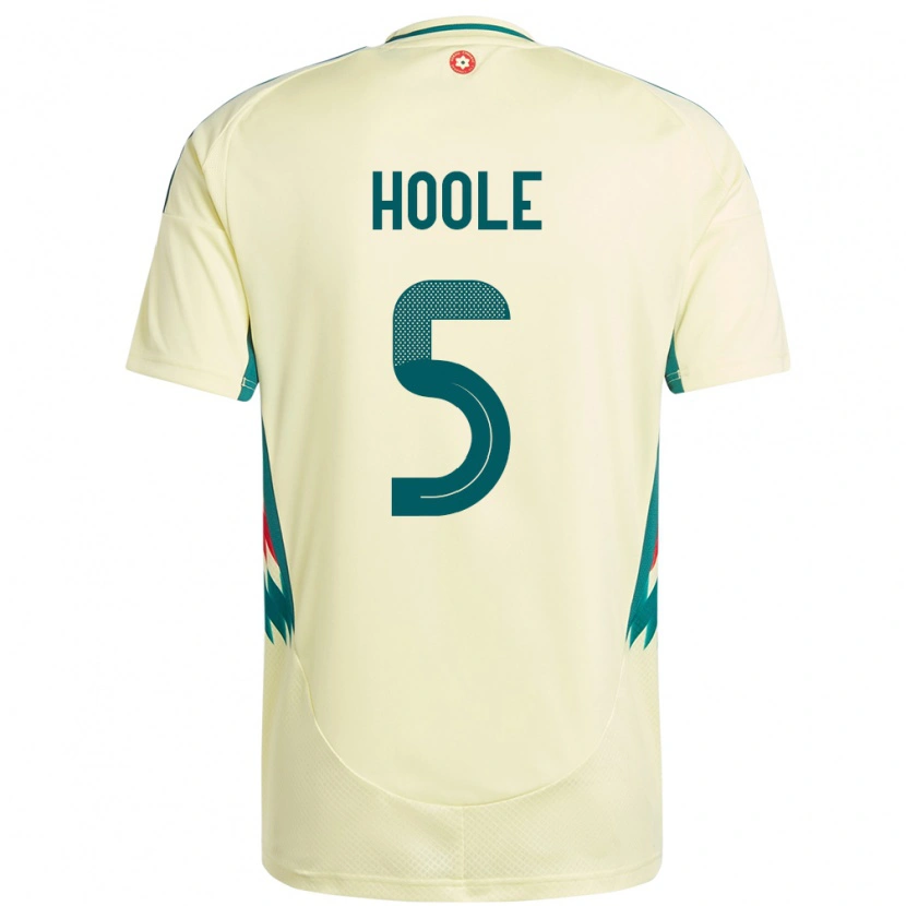 Danxen Mann Wales Luca Hoole #5 Beige Gul Bortetrøye Drakt Trøye 24-26 Skjorter T-Skjorte