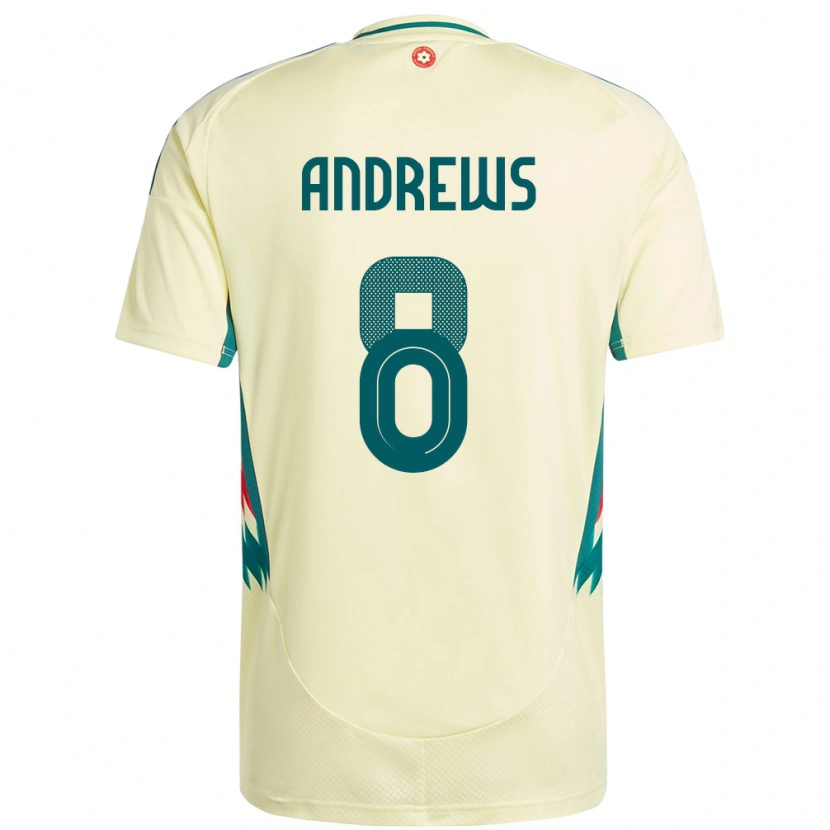 Danxen Mann Wales Kai Andrews #8 Beige Gul Bortetrøye Drakt Trøye 24-26 Skjorter T-Skjorte