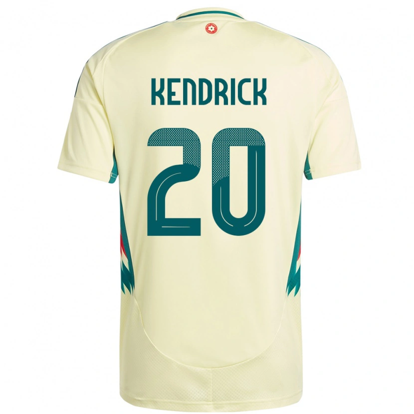Danxen Mann Wales Levi Kendrick #20 Beige Gul Bortetrøye Drakt Trøye 24-26 Skjorter T-Skjorte