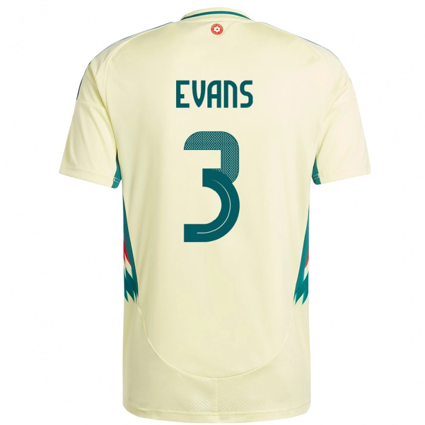 Danxen Mann Wales Gemma Evans #3 Beige Gul Bortetrøye Drakt Trøye 24-26 Skjorter T-Skjorte