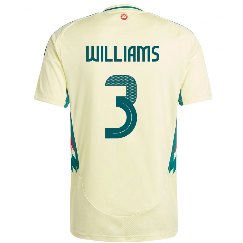 Danxen Mann Wales Zac Williams #3 Beige Gul Bortetrøye Drakt Trøye 24-26 Skjorter T-Skjorte