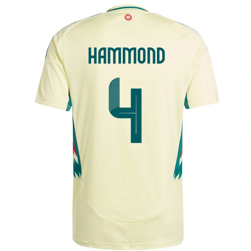 Danxen Mann Wales Ben Hammond #4 Beige Gul Bortetrøye Drakt Trøye 24-26 Skjorter T-Skjorte