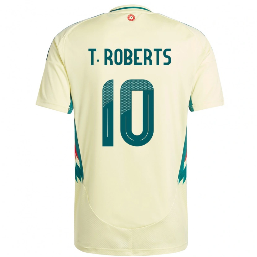 Danxen Mann Wales Tyler Roberts #10 Beige Gul Bortetrøye Drakt Trøye 24-26 Skjorter T-Skjorte