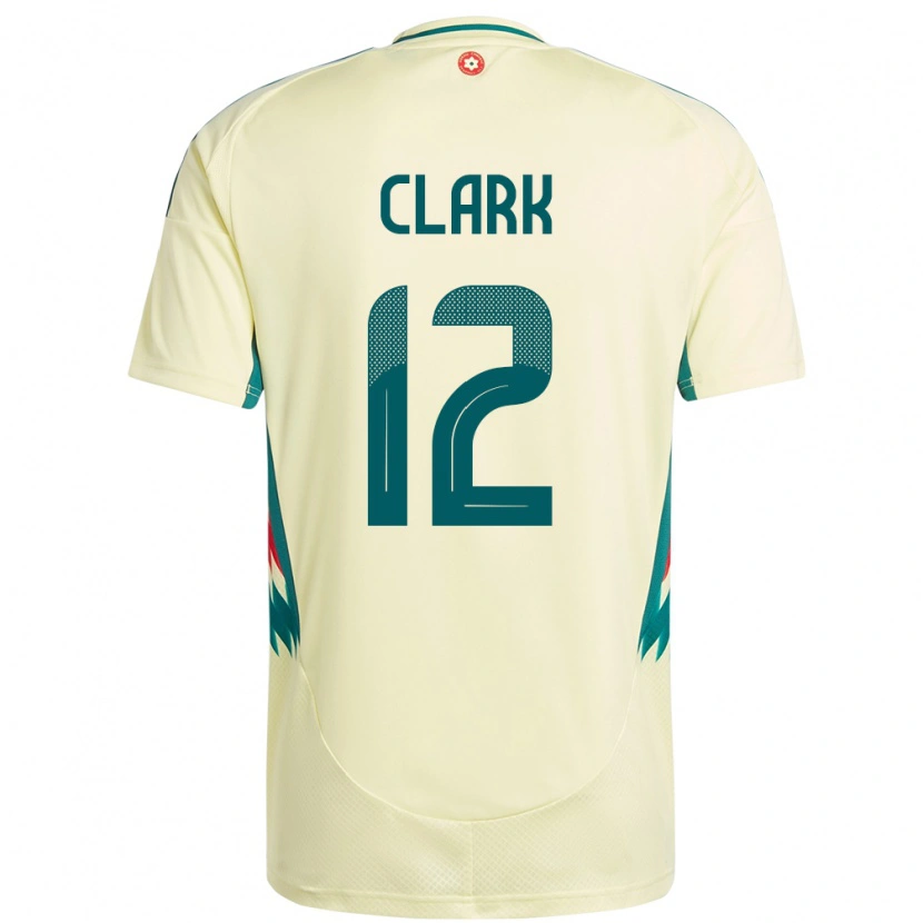 Danxen Mann Wales Olivia Clark #12 Beige Gul Bortetrøye Drakt Trøye 24-26 Skjorter T-Skjorte