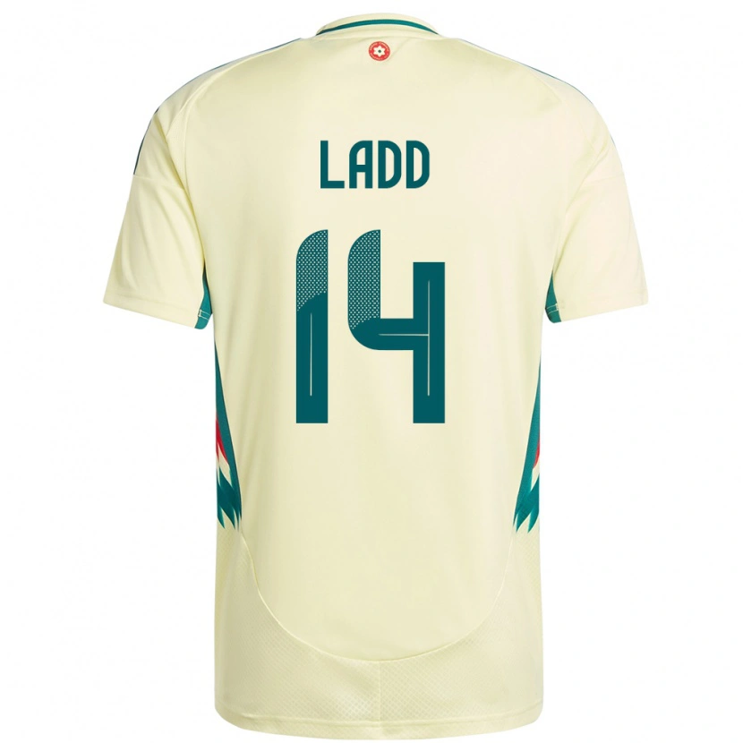 Danxen Mann Wales Hayley Ladd #14 Beige Gul Bortetrøye Drakt Trøye 24-26 Skjorter T-Skjorte