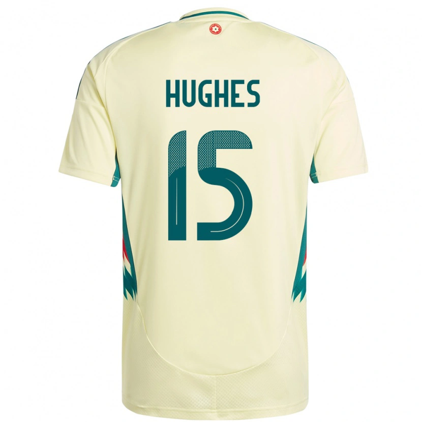 Danxen Mann Wales Elise Hughes #15 Beige Gul Bortetrøye Drakt Trøye 24-26 Skjorter T-Skjorte