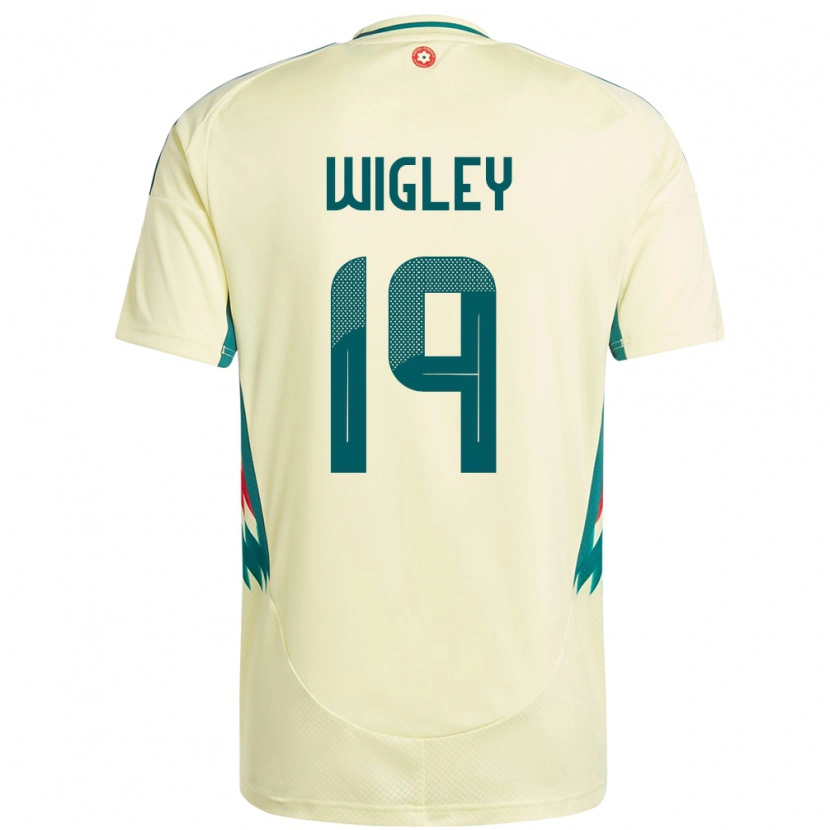 Danxen Mann Wales Morgan Wigley #19 Beige Gul Bortetrøye Drakt Trøye 24-26 Skjorter T-Skjorte