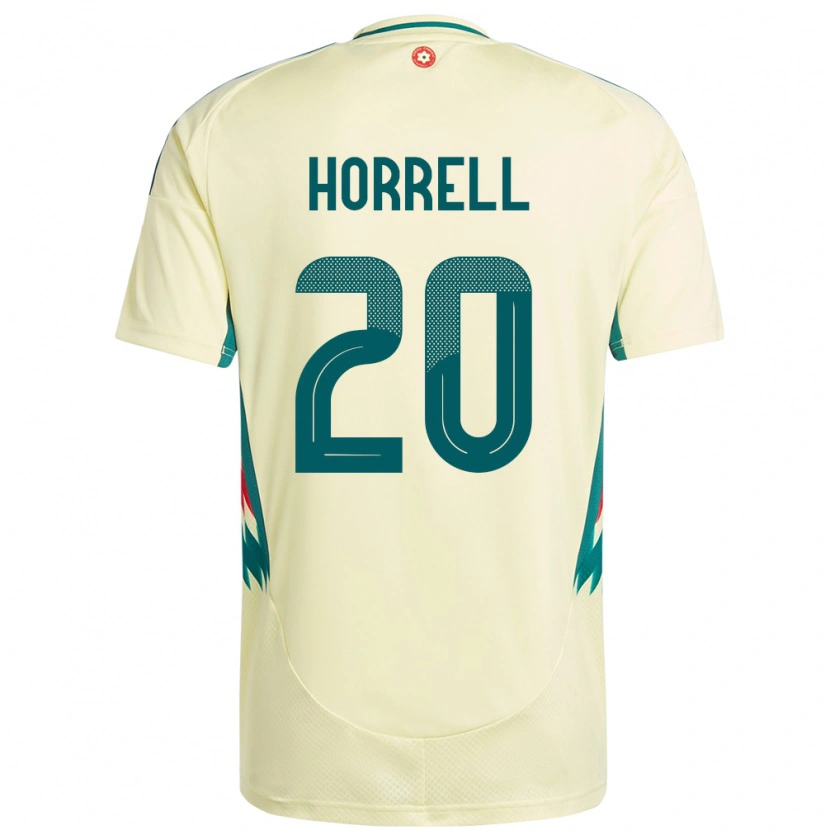Danxen Mann Wales Grace Horrell #20 Beige Gul Bortetrøye Drakt Trøye 24-26 Skjorter T-Skjorte