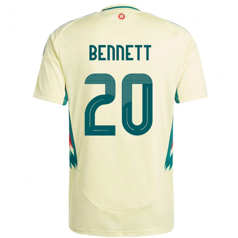 Danxen Mann Wales Aaron Bennett #20 Beige Gul Bortetrøye Drakt Trøye 24-26 Skjorter T-Skjorte