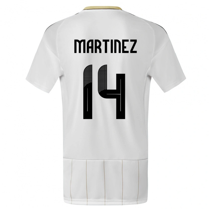 Danxen Mann Costa Rica Alonso Martínez #14 Hvit Bortetrøye Drakt Trøye 24-26 Skjorter T-Skjorte