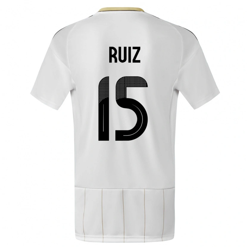 Danxen Mann Costa Rica John Ruiz #15 Hvit Bortetrøye Drakt Trøye 24-26 Skjorter T-Skjorte
