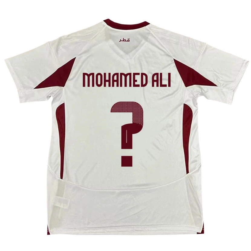 Danxen Mann Qatar Youssef Mohamed Ali #0 Hvit Bortetrøye Drakt Trøye 24-26 Skjorter T-Skjorte