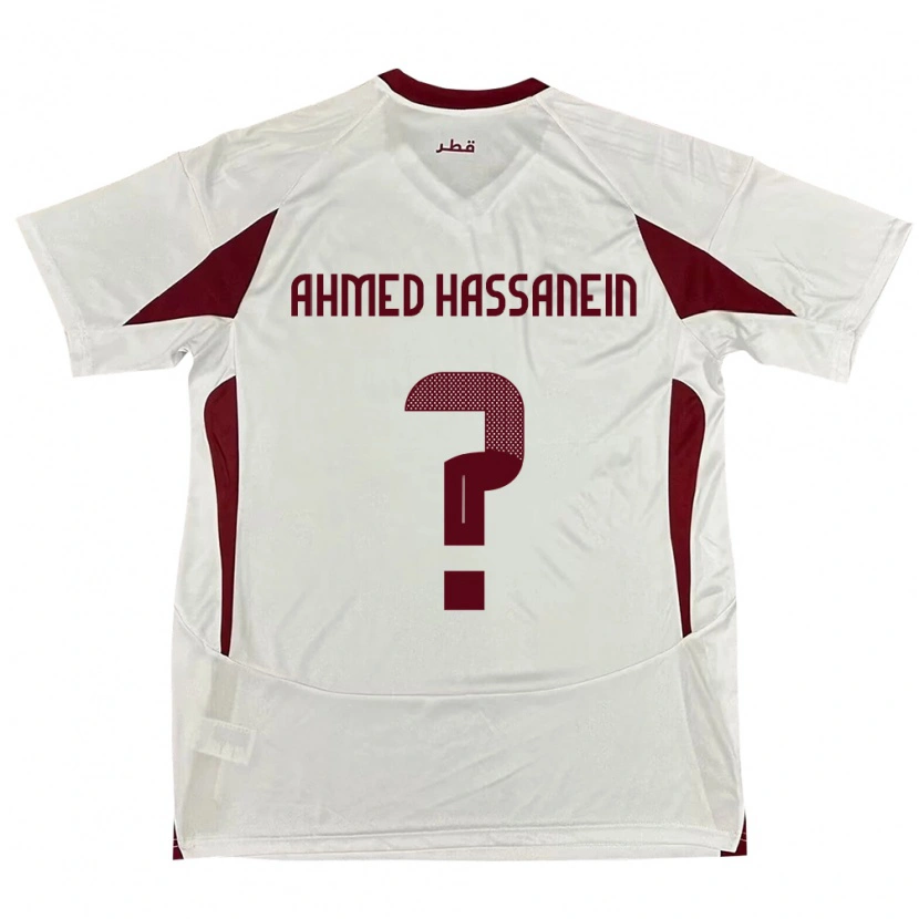 Danxen Mann Qatar Seifeldin Ahmed Hassanein #0 Hvit Bortetrøye Drakt Trøye 24-26 Skjorter T-Skjorte