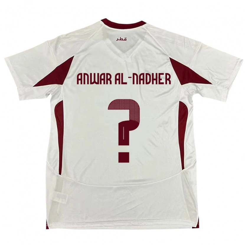 Danxen Mann Qatar Salman Anwar Al-Nadher #0 Hvit Bortetrøye Drakt Trøye 24-26 Skjorter T-Skjorte