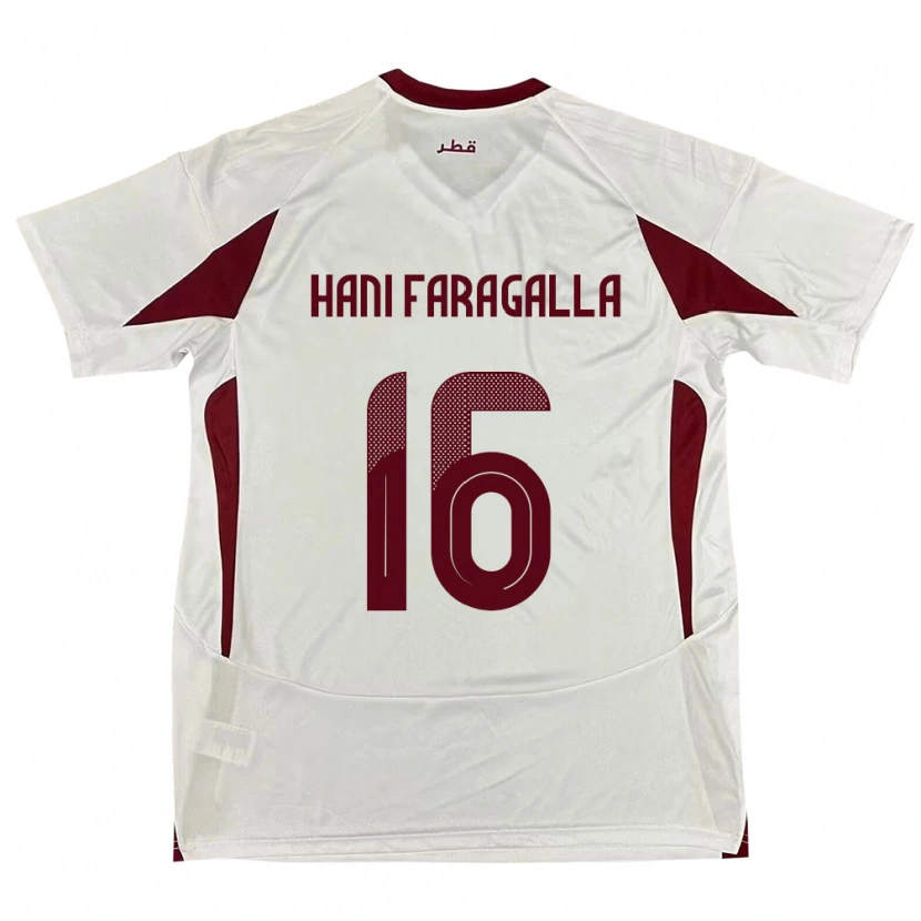 Danxen Mann Qatar Mohamed Hani Faragalla #16 Hvit Bortetrøye Drakt Trøye 24-26 Skjorter T-Skjorte