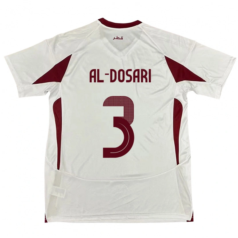 Danxen Mann Qatar Dana Al Dosari #3 Hvit Bortetrøye Drakt Trøye 24-26 Skjorter T-Skjorte