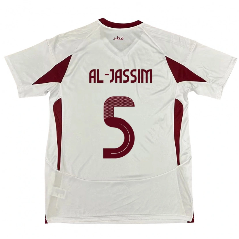 Danxen Mann Qatar Dana Al Jassim #5 Hvit Bortetrøye Drakt Trøye 24-26 Skjorter T-Skjorte