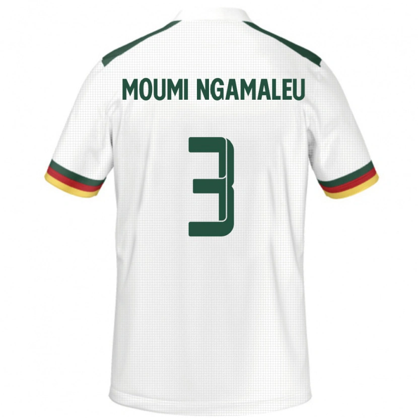 Danxen Mann Kamerun Nicolas Moumi Ngamaleu #3 Hvit Bortetrøye Drakt Trøye 24-26 Skjorter T-Skjorte