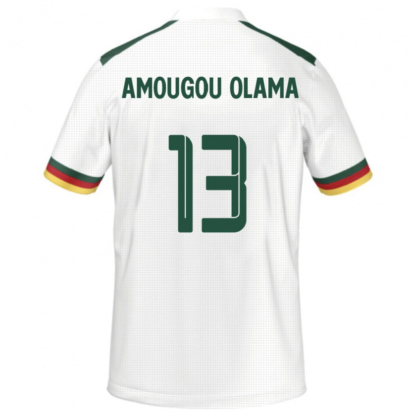 Danxen Mann Kamerun Maurel Amougou Olama #13 Hvit Bortetrøye Drakt Trøye 24-26 Skjorter T-Skjorte