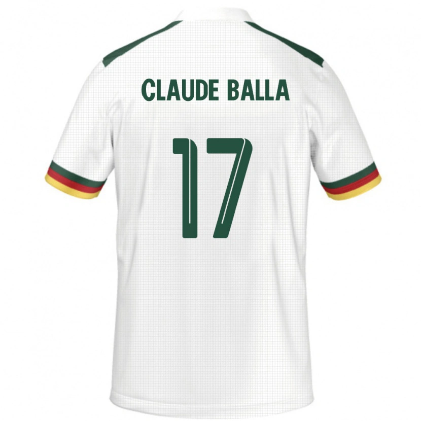 Danxen Mann Kamerun Henri Claude Balla #17 Hvit Bortetrøye Drakt Trøye 24-26 Skjorter T-Skjorte