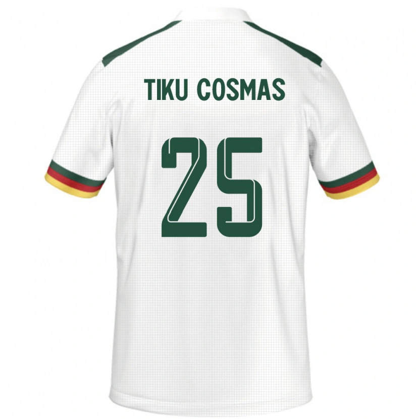 Danxen Mann Kamerun Ayuck Tiku Cosmas #25 Hvit Bortetrøye Drakt Trøye 24-26 Skjorter T-Skjorte