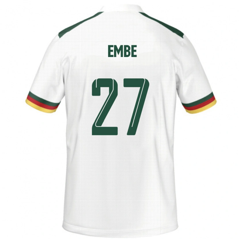Danxen Mann Kamerun Eric Embe #27 Hvit Bortetrøye Drakt Trøye 24-26 Skjorter T-Skjorte