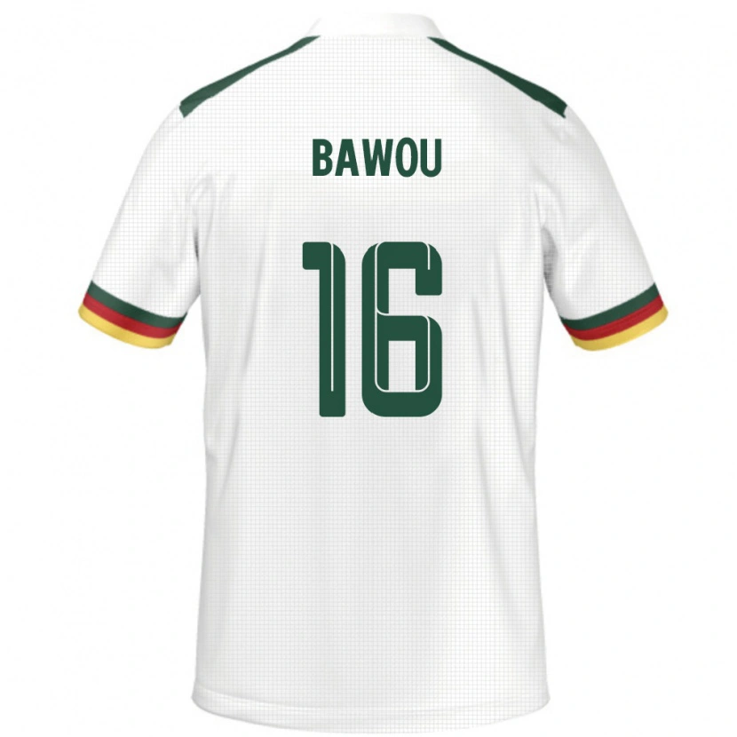 Danxen Mann Kamerun Ange Bawou #16 Hvit Bortetrøye Drakt Trøye 24-26 Skjorter T-Skjorte