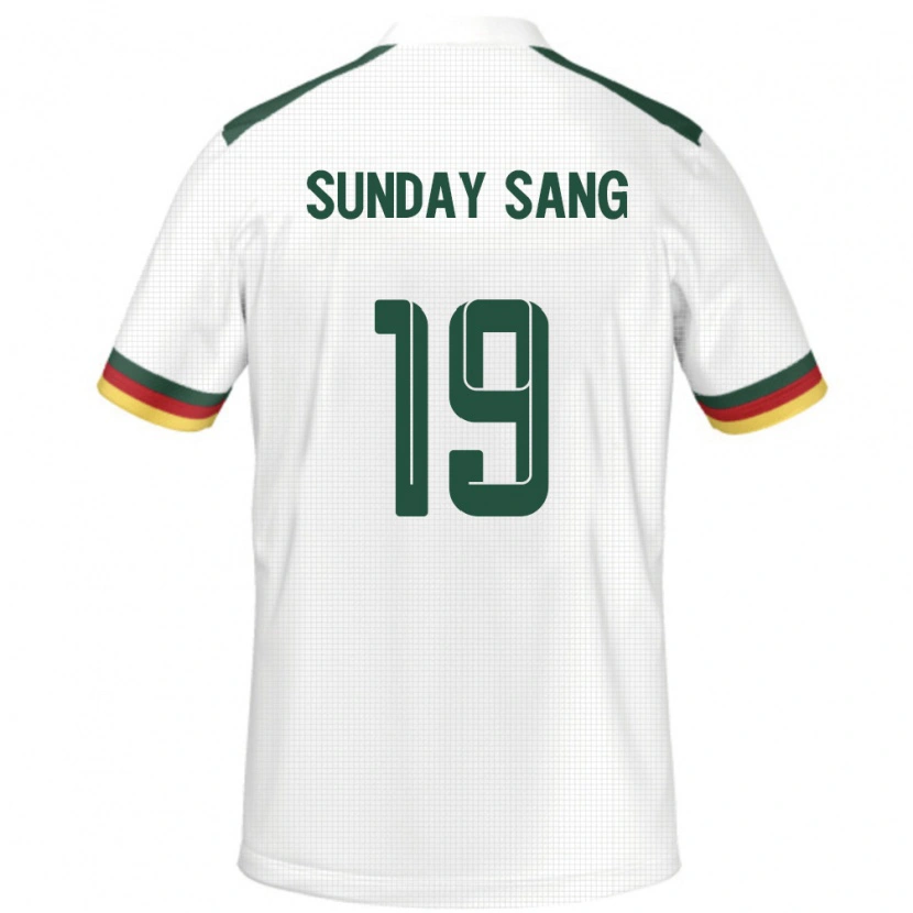 Danxen Mann Kamerun Junior Sunday Sang #19 Hvit Bortetrøye Drakt Trøye 24-26 Skjorter T-Skjorte
