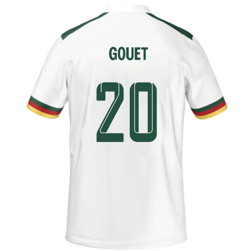 Danxen Mann Kamerun Samuel Oum Gouet #20 Hvit Bortetrøye Drakt Trøye 24-26 Skjorter T-Skjorte
