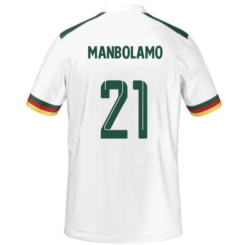 Danxen Mann Kamerun Eliane Manbolamo #21 Hvit Bortetrøye Drakt Trøye 24-26 Skjorter T-Skjorte