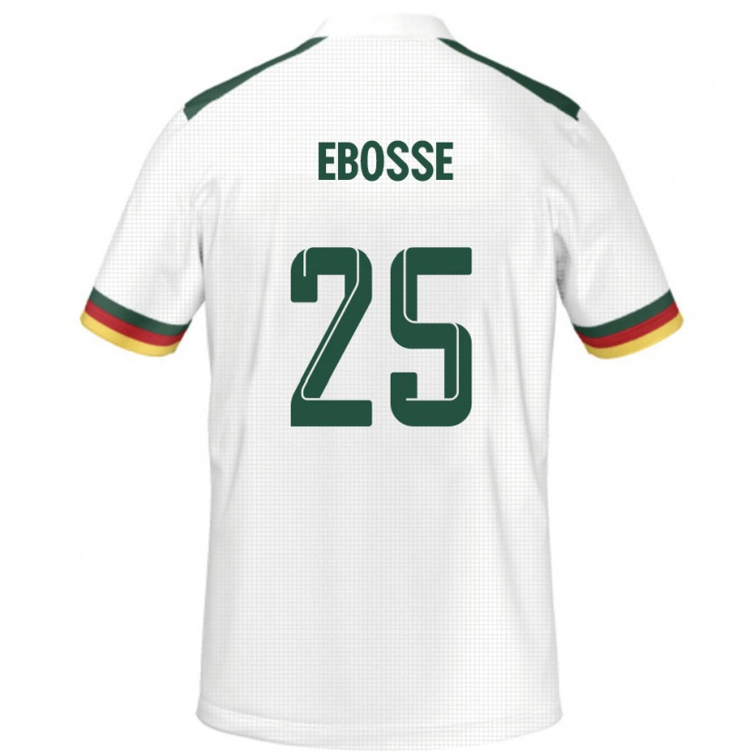 Danxen Mann Kamerun Enzo Ebosse #25 Hvit Bortetrøye Drakt Trøye 24-26 Skjorter T-Skjorte