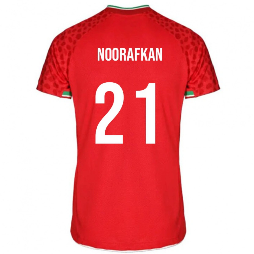 Danxen Mann Iran Omid Noorafkan #21 Rød Bortetrøye Drakt Trøye 24-26 Skjorter T-Skjorte