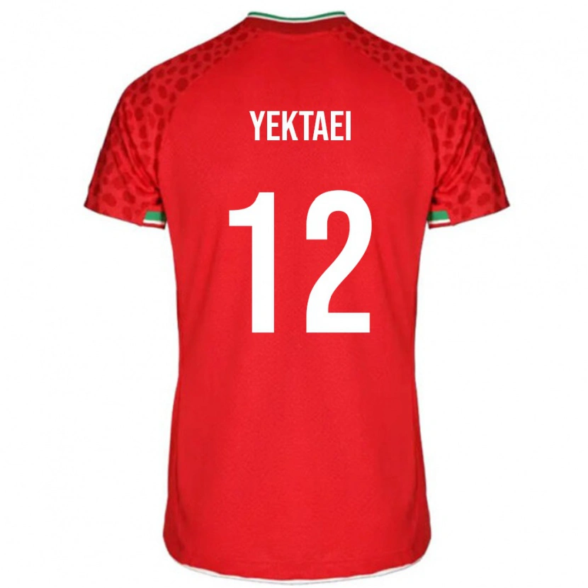 Danxen Mann Iran Maryam Yektaei #12 Rød Bortetrøye Drakt Trøye 24-26 Skjorter T-Skjorte