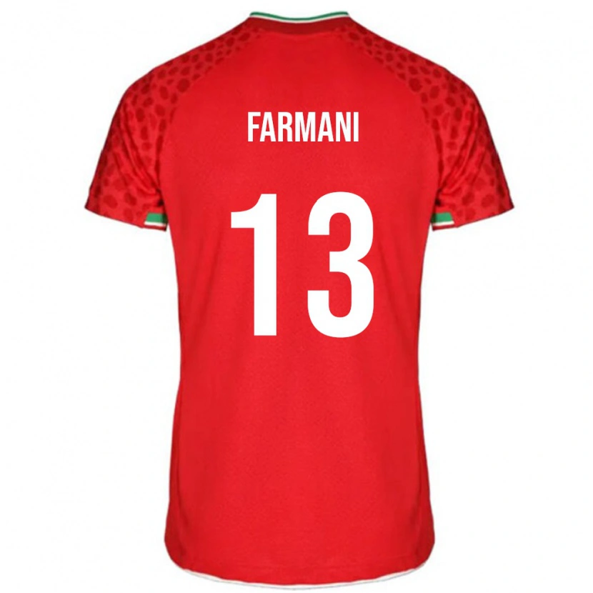 Danxen Mann Iran Yasaman Farmani #13 Rød Bortetrøye Drakt Trøye 24-26 Skjorter T-Skjorte