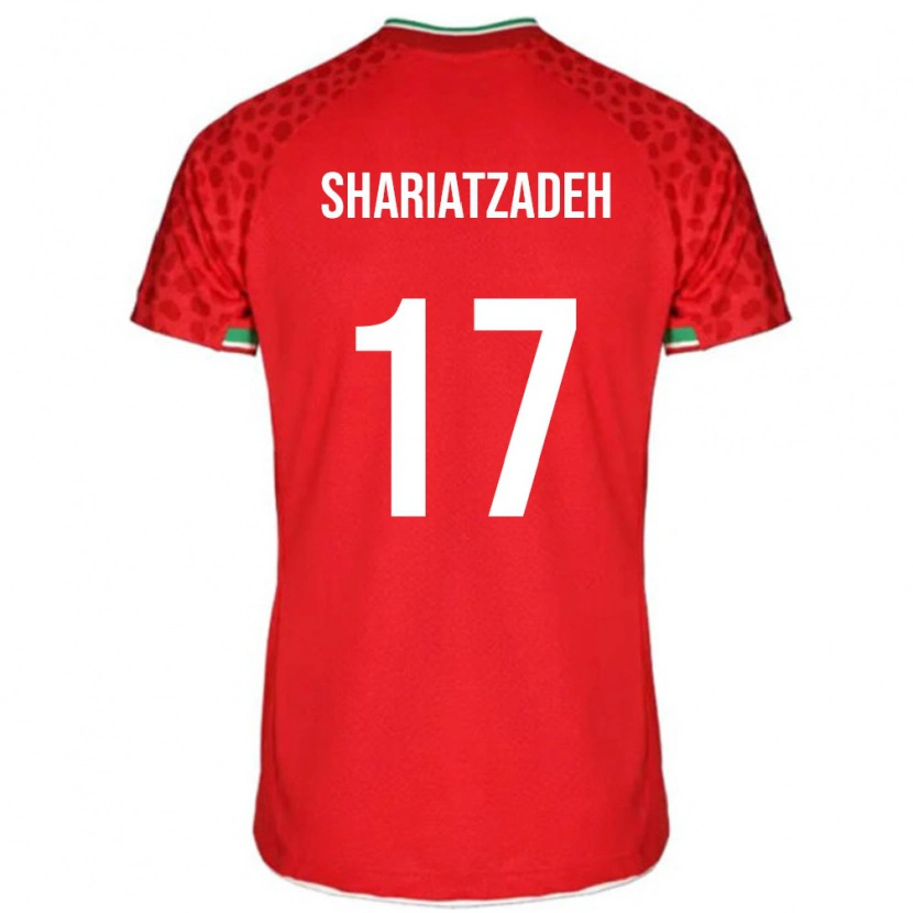Danxen Mann Iran Ahmad Shariatzadeh #17 Rød Bortetrøye Drakt Trøye 24-26 Skjorter T-Skjorte