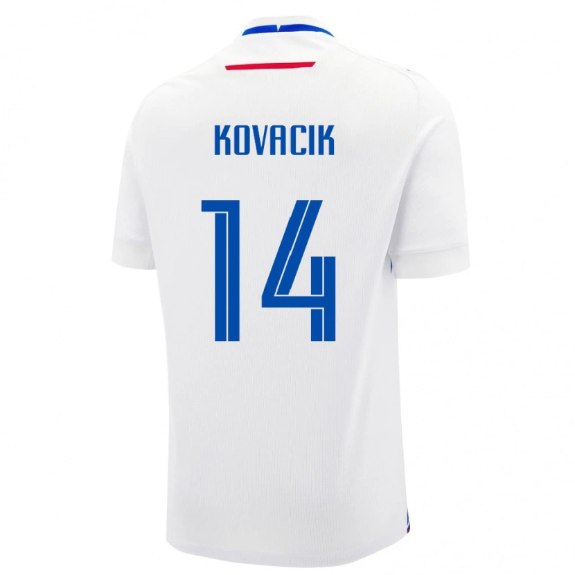 Danxen Mann Slovakia Peter Kovacik #14 Hvit Bortetrøye Drakt Trøye 24-26 Skjorter T-Skjorte
