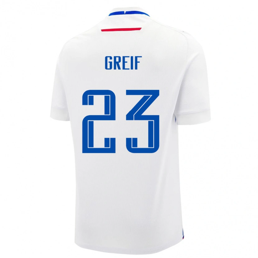 Danxen Mann Slovakia Dominik Greif #23 Hvit Bortetrøye Drakt Trøye 24-26 Skjorter T-Skjorte