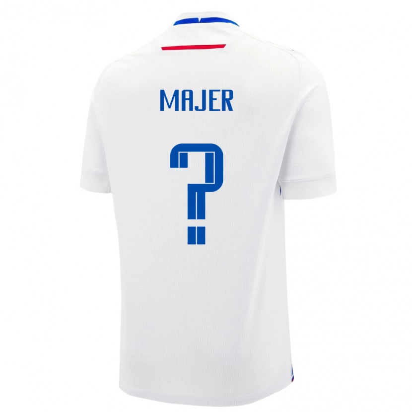 Danxen Mann Slovakia Jakub Majer #0 Hvit Bortetrøye Drakt Trøye 24-26 Skjorter T-Skjorte
