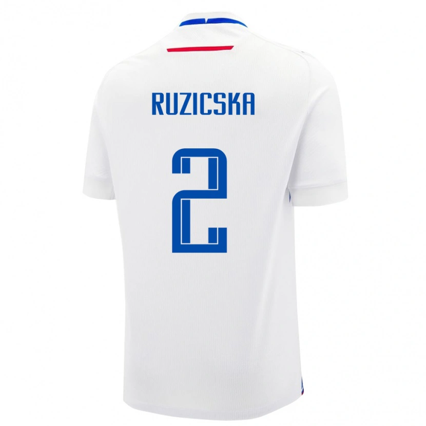 Danxen Mann Slovakia Dominik Ruzicska #2 Hvit Bortetrøye Drakt Trøye 24-26 Skjorter T-Skjorte