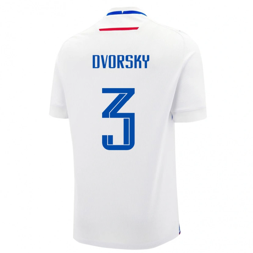 Danxen Mann Slovakia Lukas Dvorsky #3 Hvit Bortetrøye Drakt Trøye 24-26 Skjorter T-Skjorte