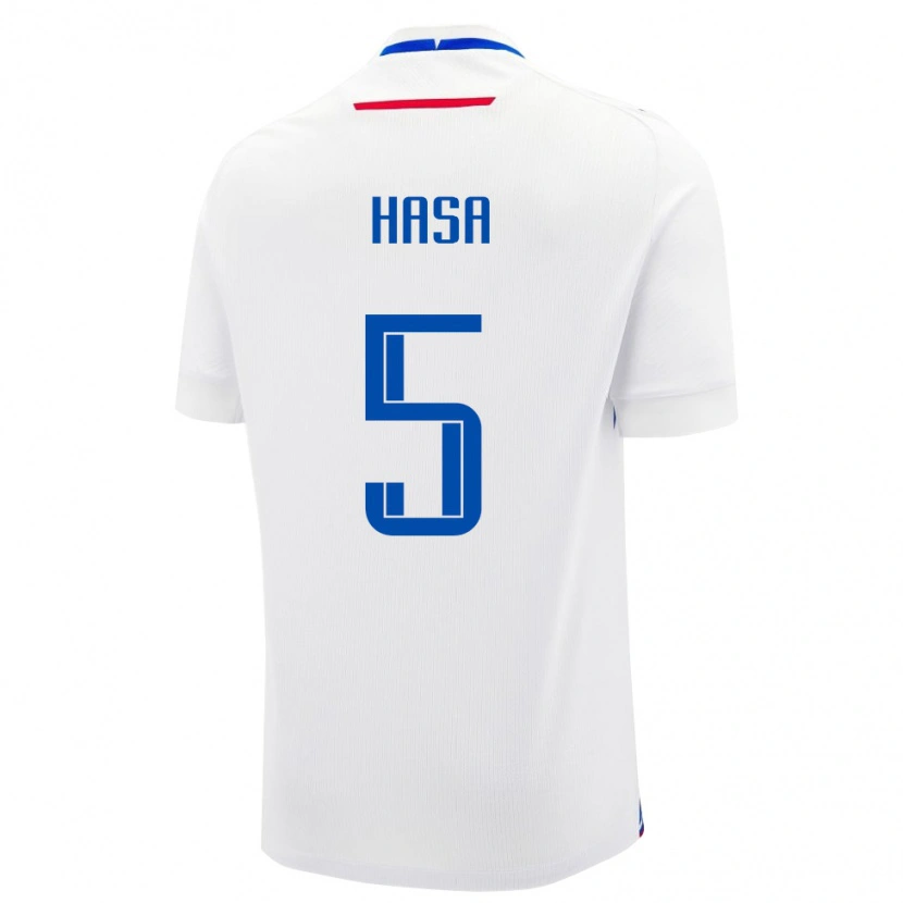 Danxen Mann Slovakia Samuel Hasa #5 Hvit Bortetrøye Drakt Trøye 24-26 Skjorter T-Skjorte