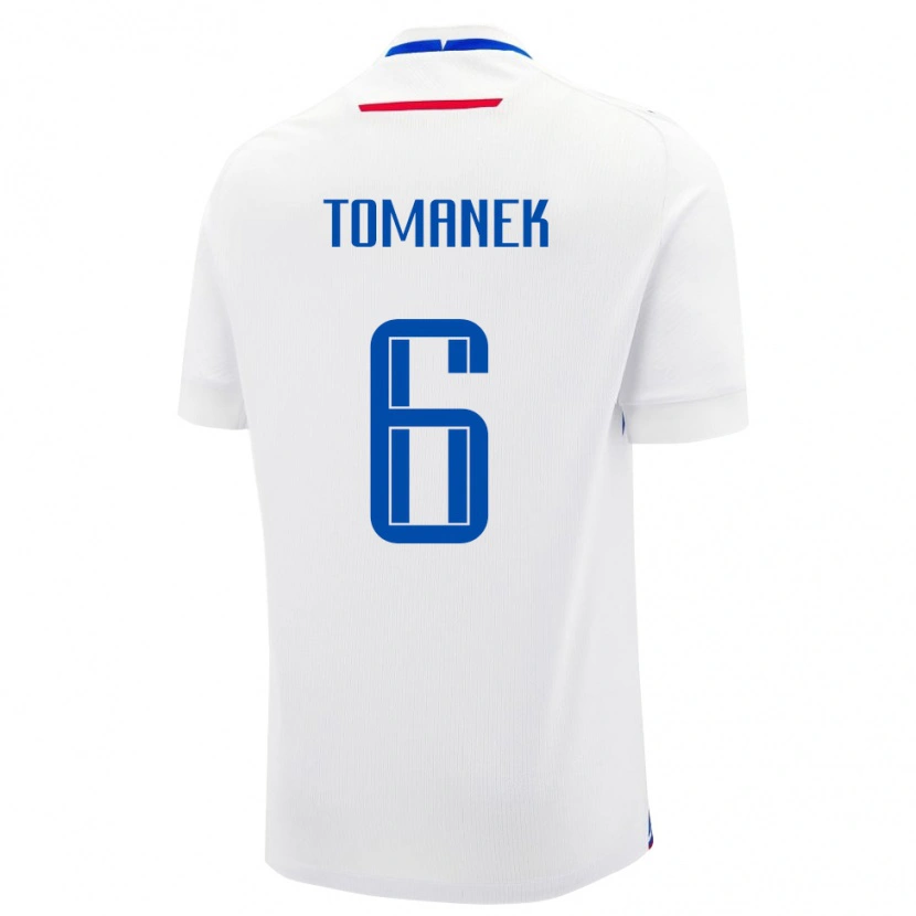 Danxen Mann Slovakia Robert Tomanek #6 Hvit Bortetrøye Drakt Trøye 24-26 Skjorter T-Skjorte