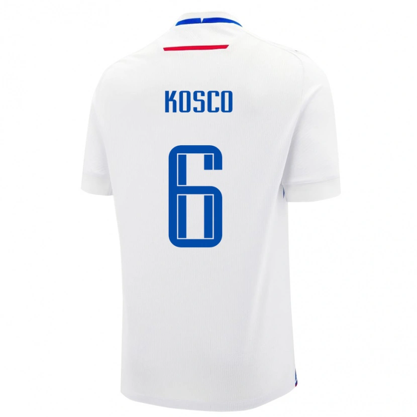 Danxen Mann Slovakia Jakub Kosco #6 Hvit Bortetrøye Drakt Trøye 24-26 Skjorter T-Skjorte